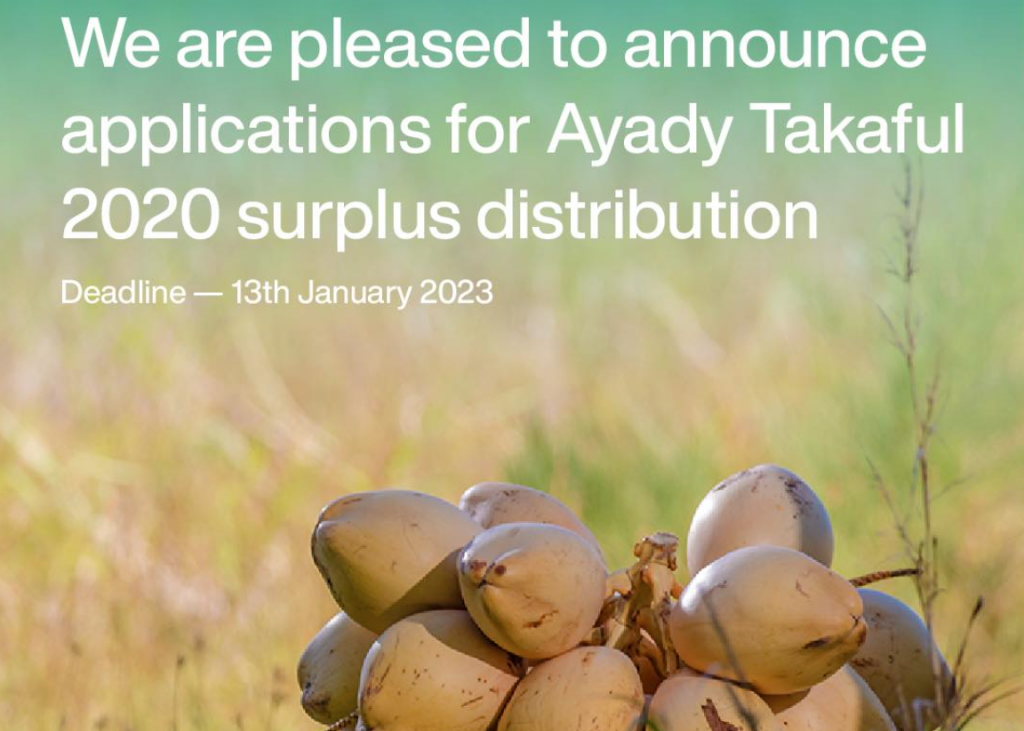 Ayady Takaful ge customers surplus ah edhi husha'helhumah hulhuvaalaifi