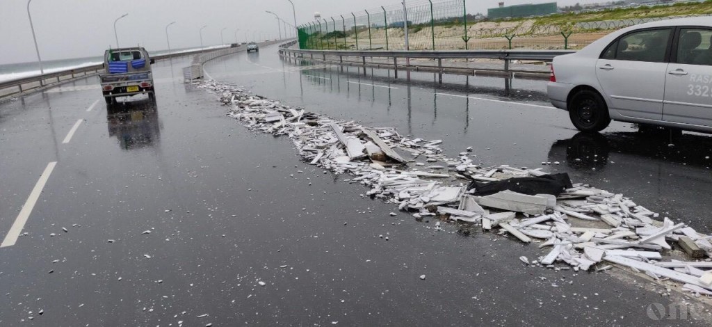 Highway dividers destroyed again, driver fled the scene