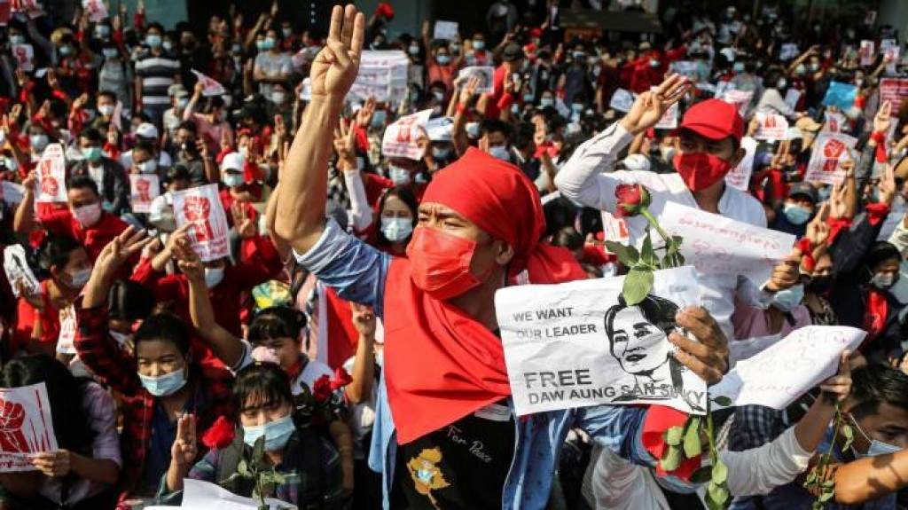 Martial law declared in parts of Myanmar as rallies heap pressure on coup leaders