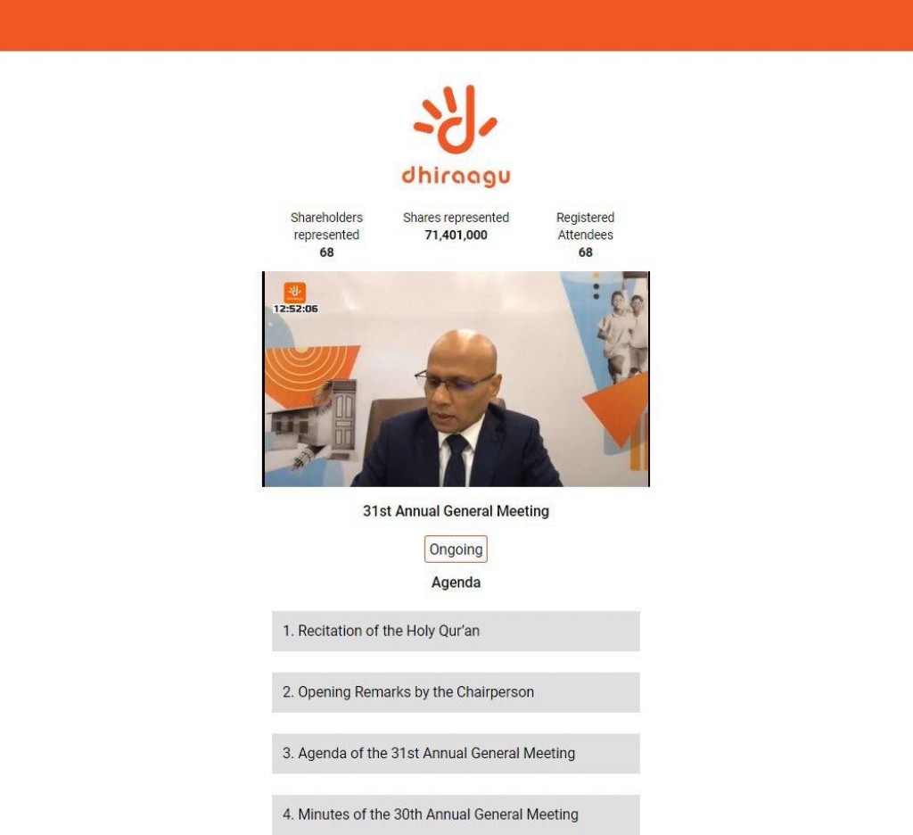 Dhiraagu holds its first virtual AGM