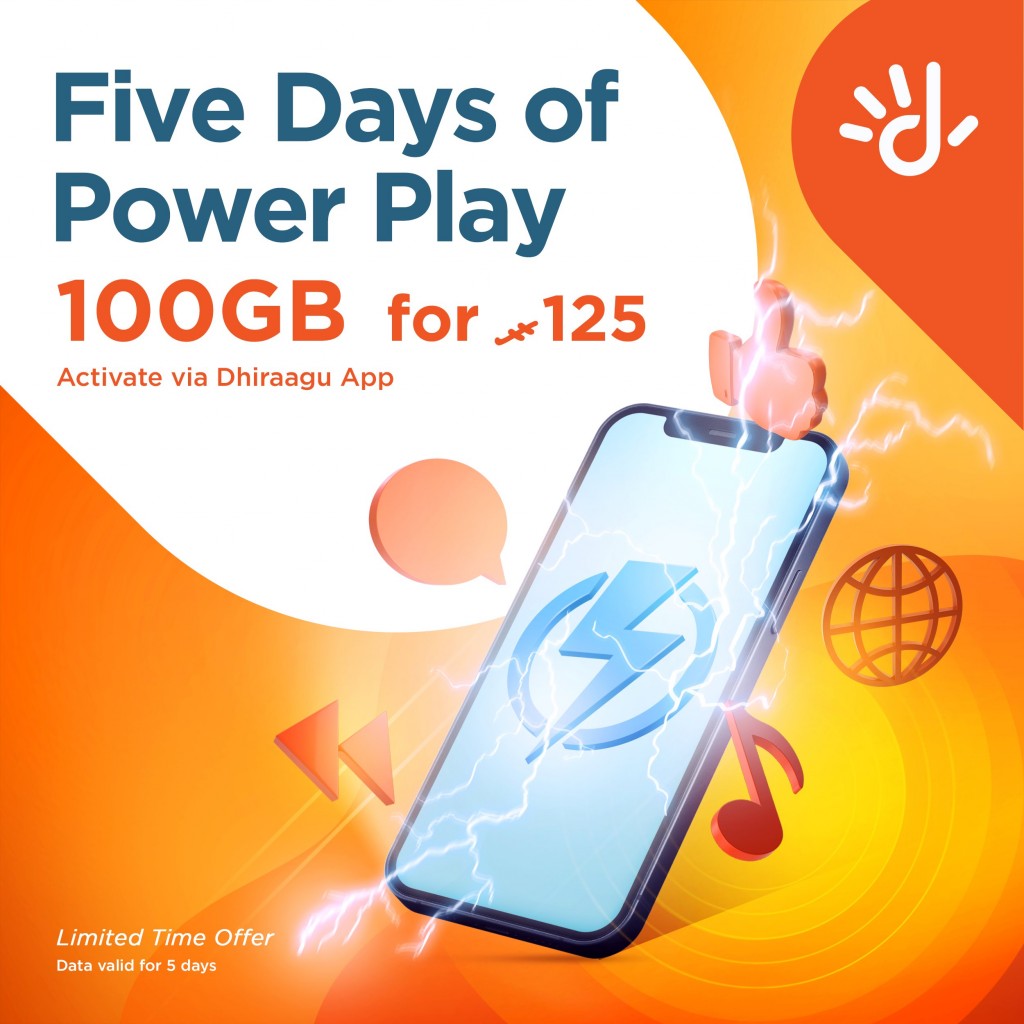 Dhiraagu prepaid customer in ah 125 rufiyaa ah 100 gb libey promotion eh