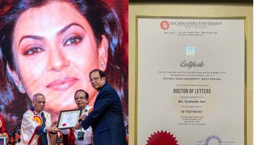 Sushmita Sen a honorary doctorate eh libihjje