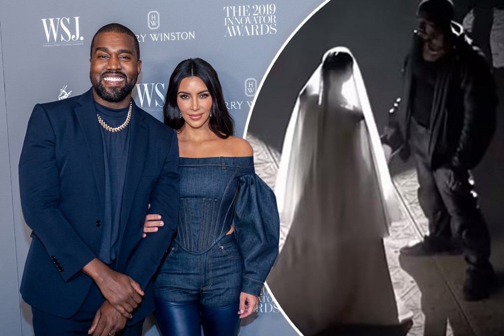 Kanye West's latest listening event featured Marilyn Manson, DaBaby, and Kim in a wedding dress