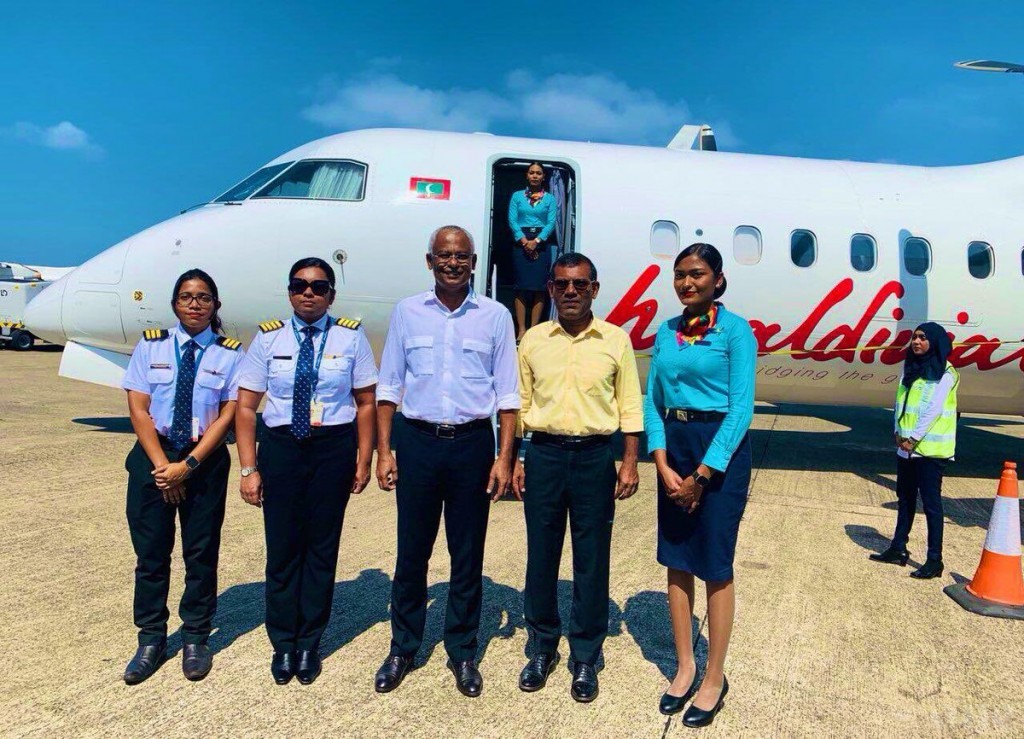 All-female crew on President Solih’s Women’s Day flight