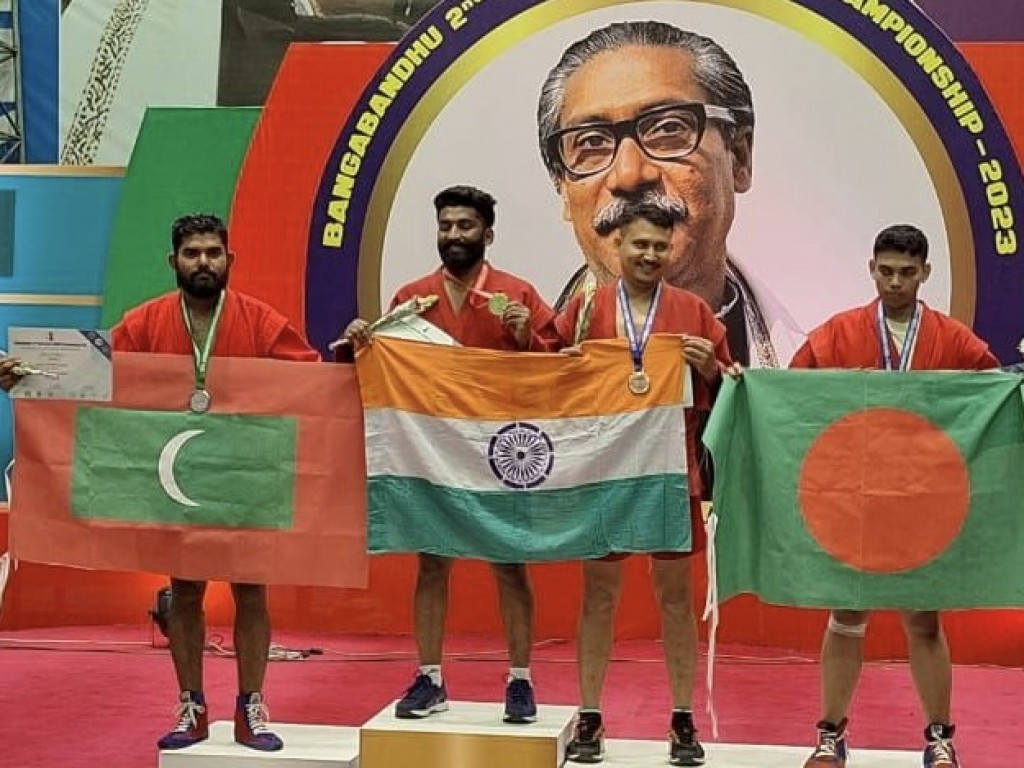 South Asian Sambo championship gai Raajjey ge Sinan rihi medal hoadhaifi