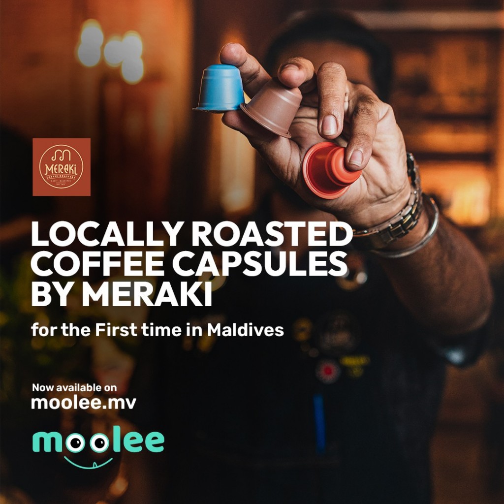Meraki in raajjeyge furathama coffee capsule launch kohffi, Moolee medhuverikoh mulhi raajje ah hiley delivery