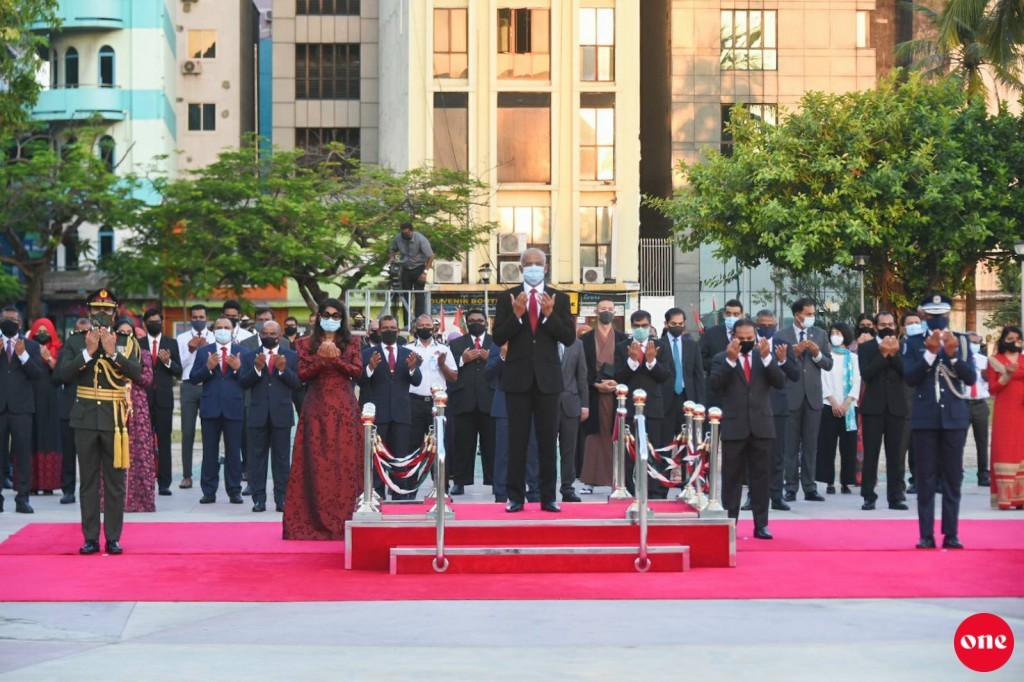 President Solih takes part in National Day flag hoisting ceremony