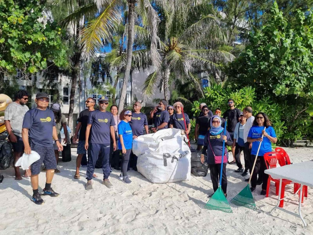 Rotary Club Of Male' in Hulhumale' irumathee beach saafu kohfi