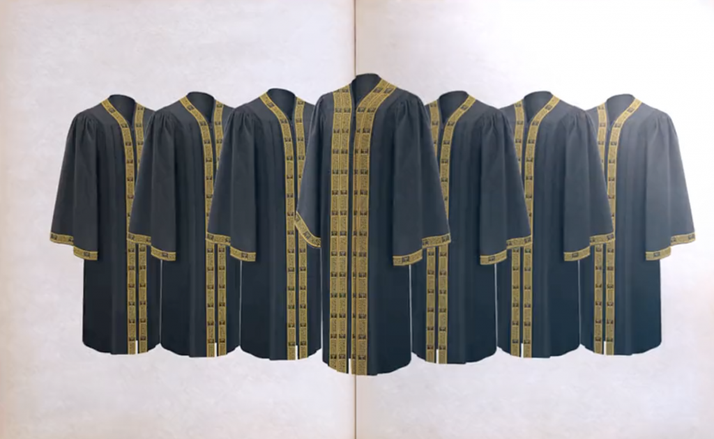 Supreme Court ge fa'ndiyaarunnah aa Gown eh, Raajjey ge thaareehaai adhulu insaafu gaaimkurun ramzu kohdhey