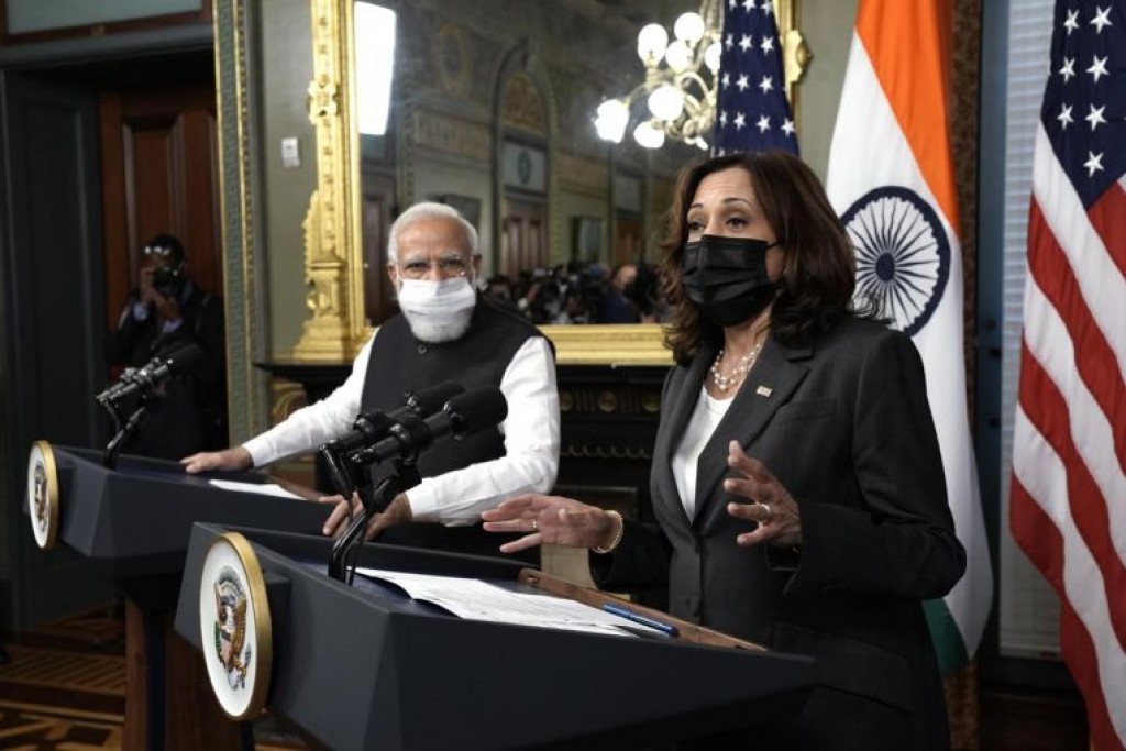 VP Harris and Indian Prime Minister Modi meet as US eyes Asia