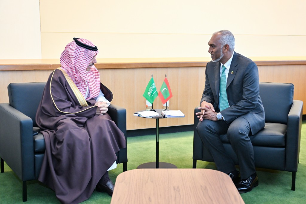 Photo: Raees Muizzu, Oman adhi Saudi ge Foreign Minister bahdhalu kurehvun