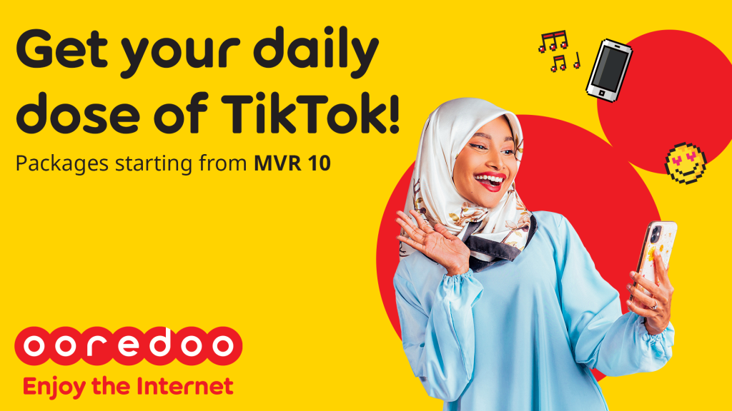 Ooredoo in Youtube adhi Tiktok ah haassa data package thakeh