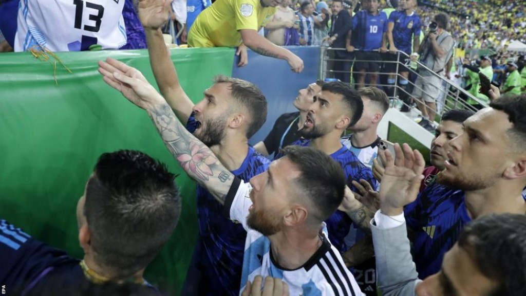 Brazil aai Argentina vaadhakuri match ge massala FIFA in balanee
