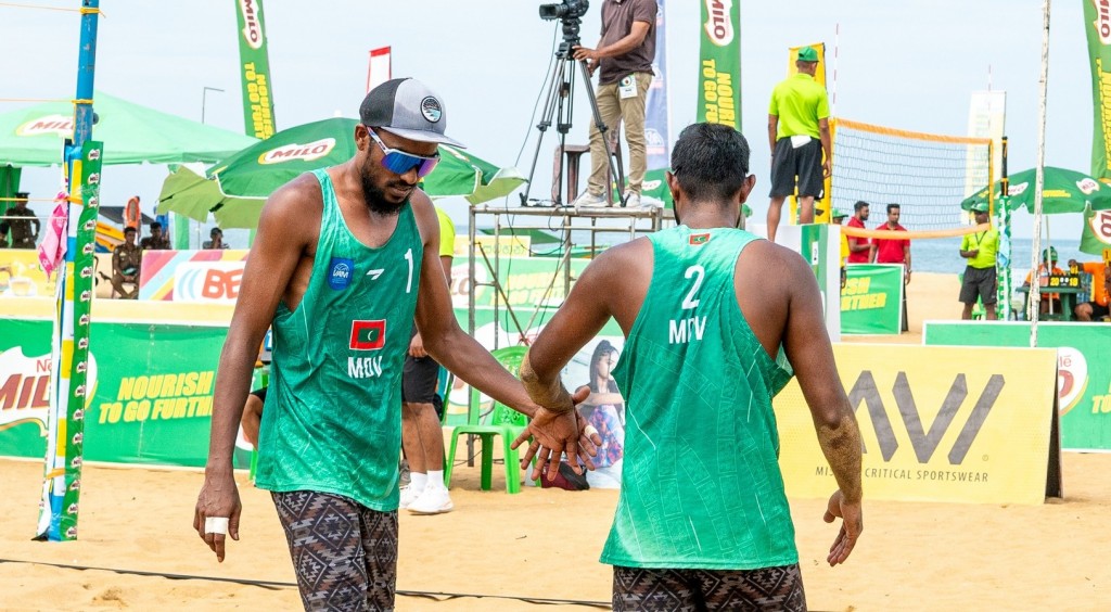 CAVA beachvolley mubaaraaiy: Raajjeyge pair thah ninmaalee medal akaa hama ah nudhevi