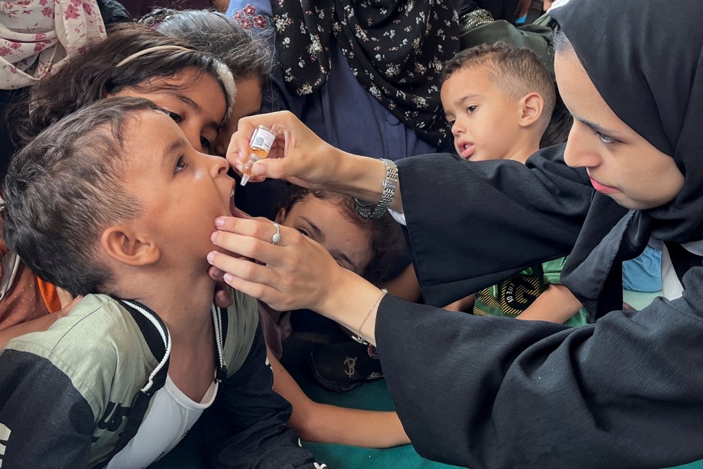 Polio vaccine dhinumuge masakkai Gaza gai fashaifi