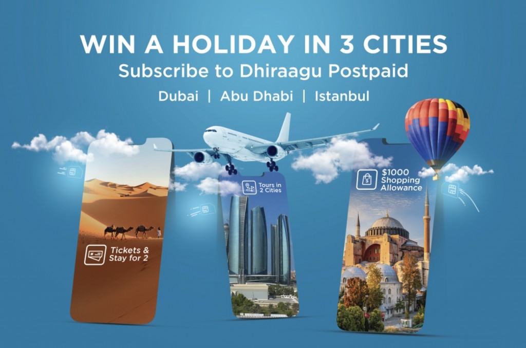 Dhiraagu Postpaid eh nagaigen Turkey, Dubai adhi Abu Dhabi dhathureh libey promotion eh