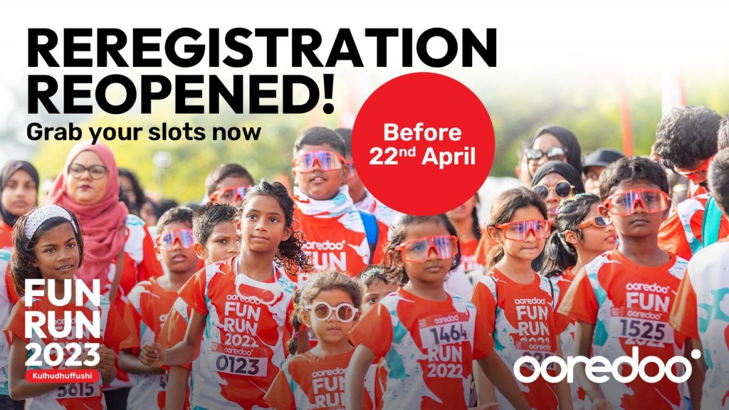 Kulhudhuffushi gai baavvaa Ooredoo ''fun run'' gai baiverivumuge furusathu alun hulhuvaalaifi