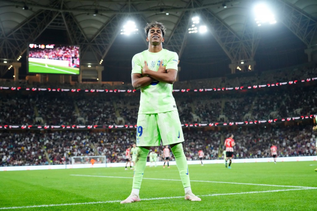 Gavi aai Yamal ge goal thakun Barca Super Cup final ah