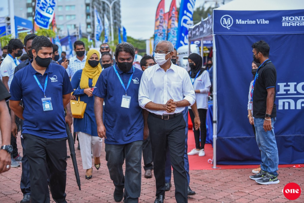 #OnePhoto Raees Solih Marin Expo 2021 ah ziyaaraiy kurehvvun