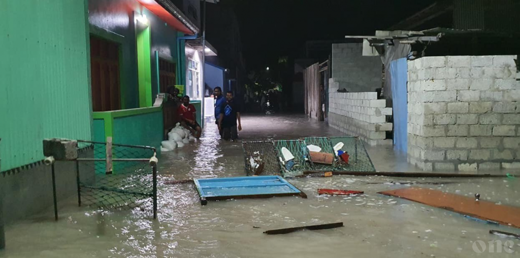 Strong swell waves hit some of the islands in Maldives