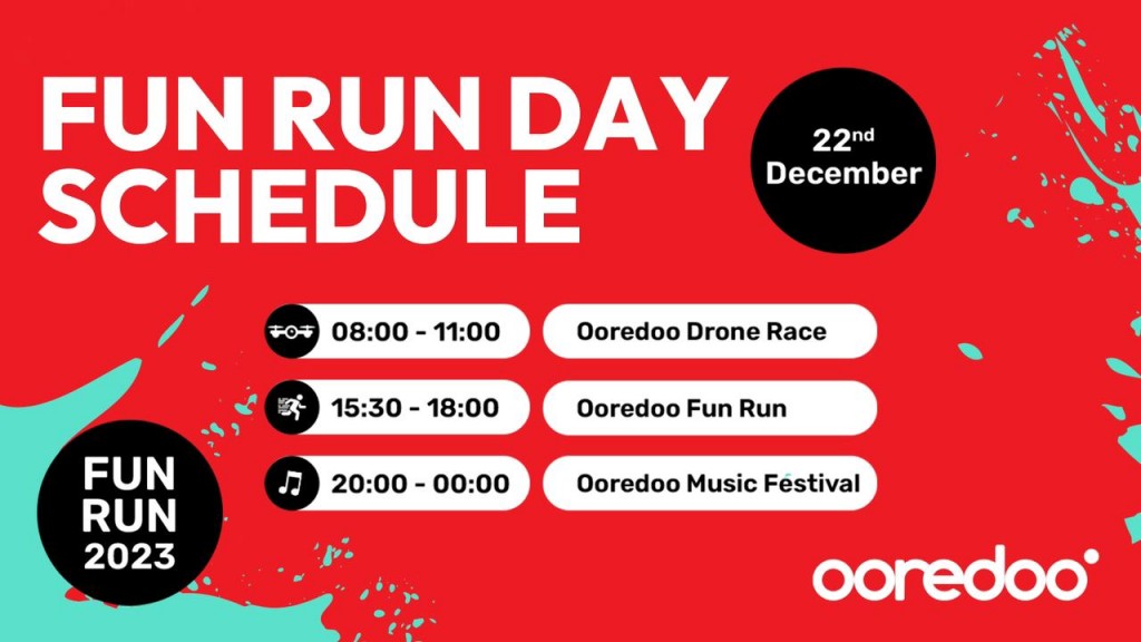 Ooredoo Maldives ge aharee fun run weekend maadhamaa fashanee