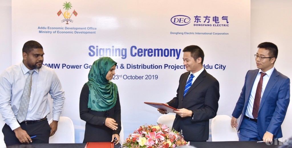 Agreement signed with Chinese company to install 20MW generator in Addu