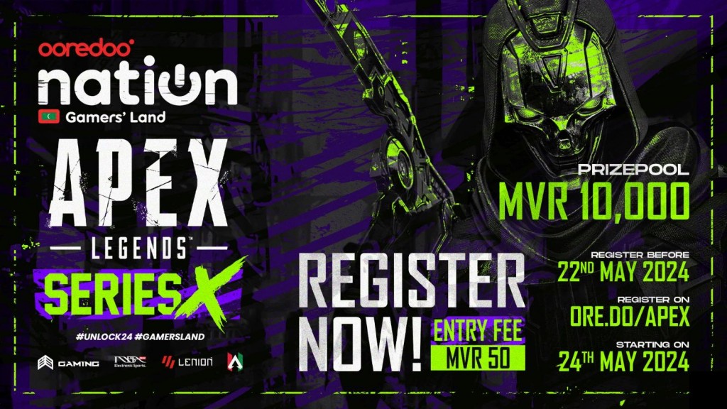 Ooredoo ge ''apex legends series x'' gai baiverivumuge furusathu hulhuvaalaifi