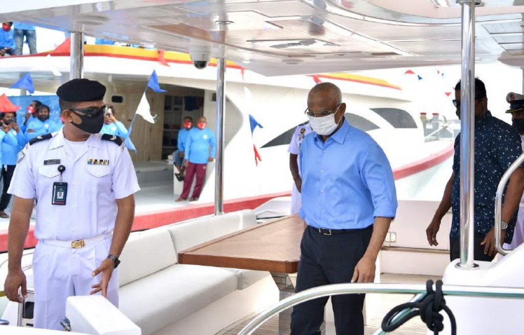 President departs to Gaafaru for Fishermen's Day celebrations
