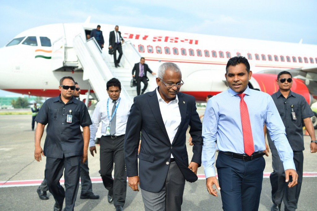President Solih returns from India trip