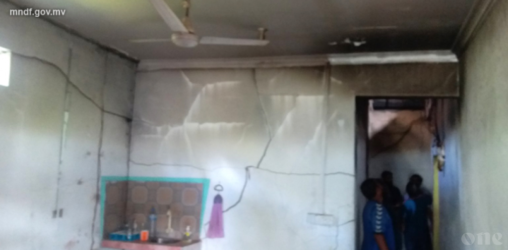 Fire in Madaveli destroys large portion of the house