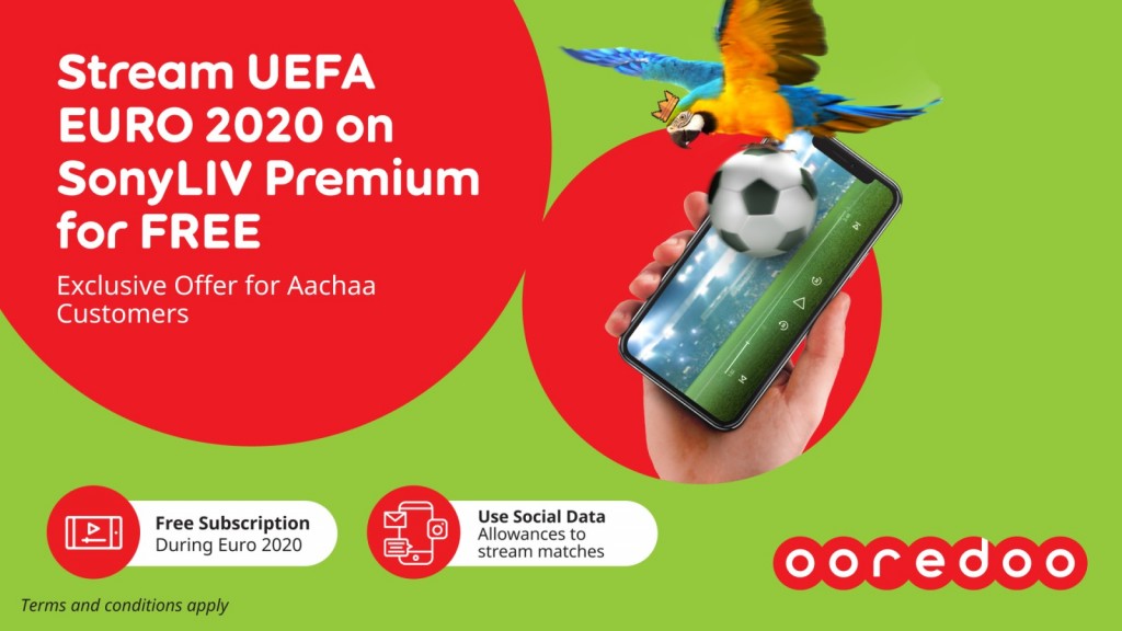 Ooredoo customer innah SonyLIV in Euro match thah beleyne