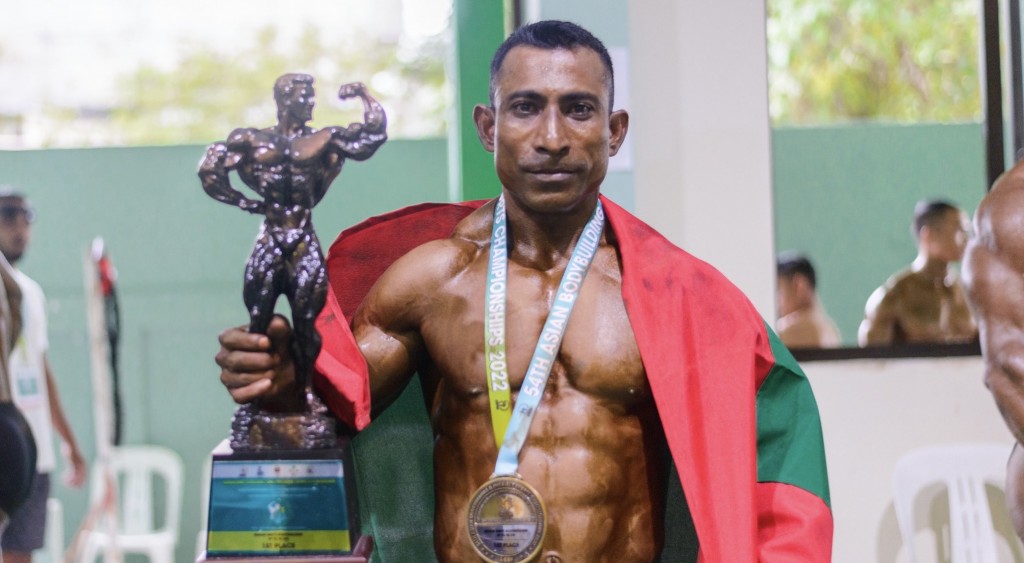 Asia ge bodybuilding mubaaraathun Raajjeyge Mode aai Himyan ahves ran medal
