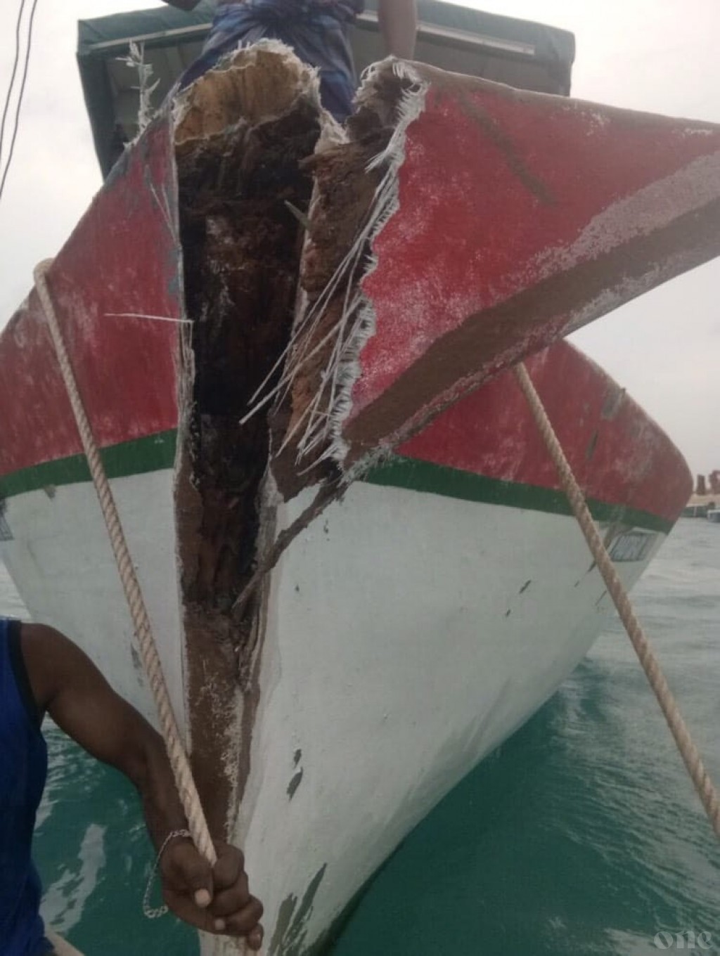 Collision at sea between boat and WAMCO barge