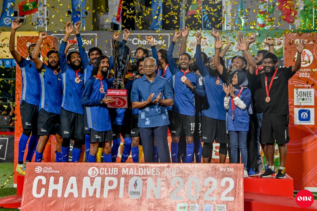One Photo: Club maldives Cup ge thashi Fenaka in furathama faharah ufulaalun