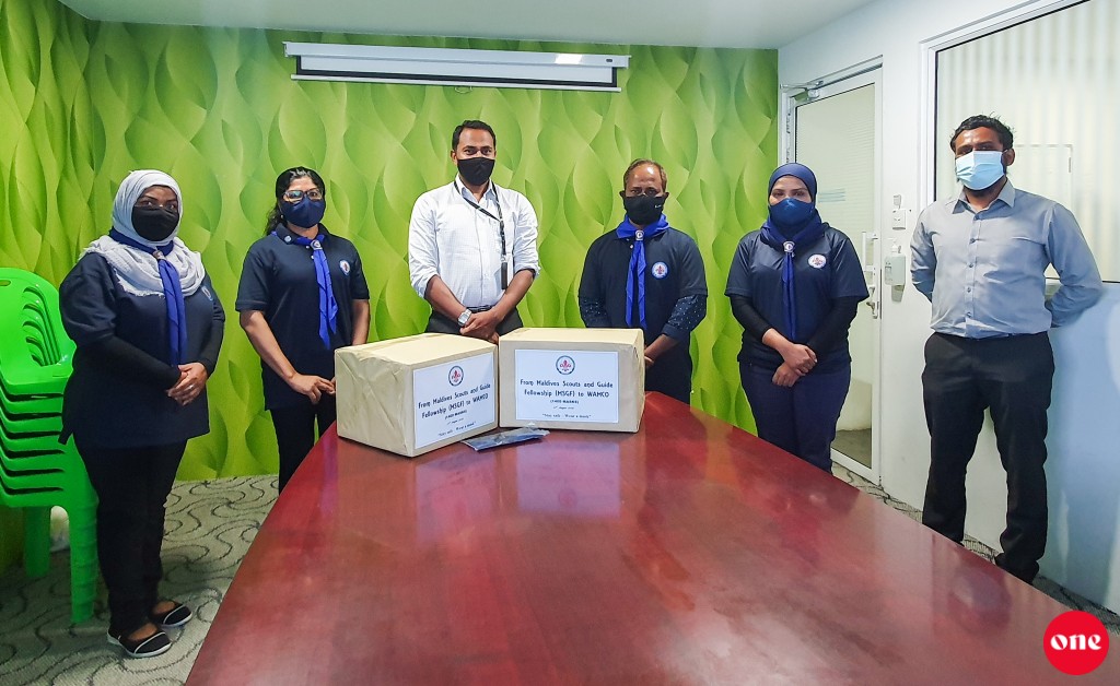 #OnePhoto: Maldives Scout and Guide fellowship ge faraathun WAMCO ah 1400 mask hadhiyaakurun