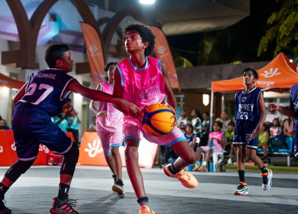 Dhiraagu 3on3 challange Basketball mubaarai maadhama fashanee