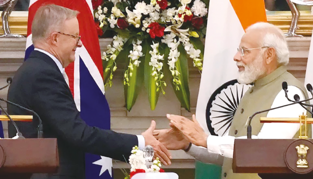 Australia, India pledge to strengthen economic and security ties