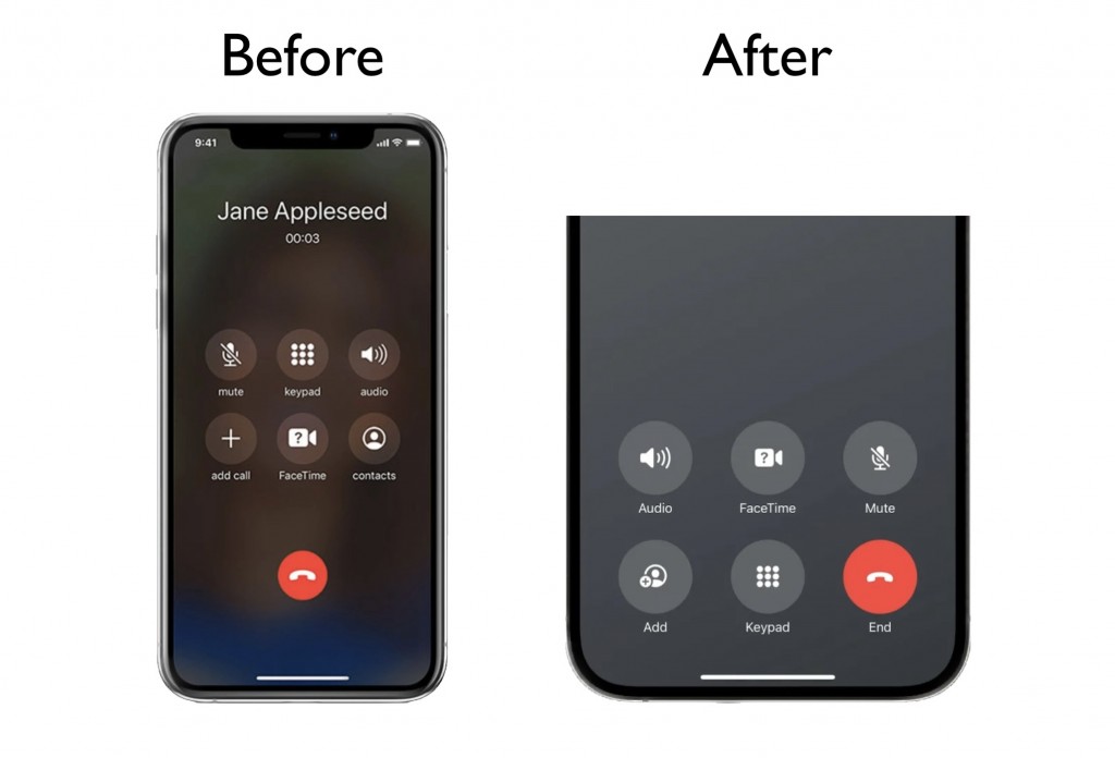 Apple ge aa IOS 17 Beta gai  ''Call End'' button ehen dhimaalakah badhalu kohffi