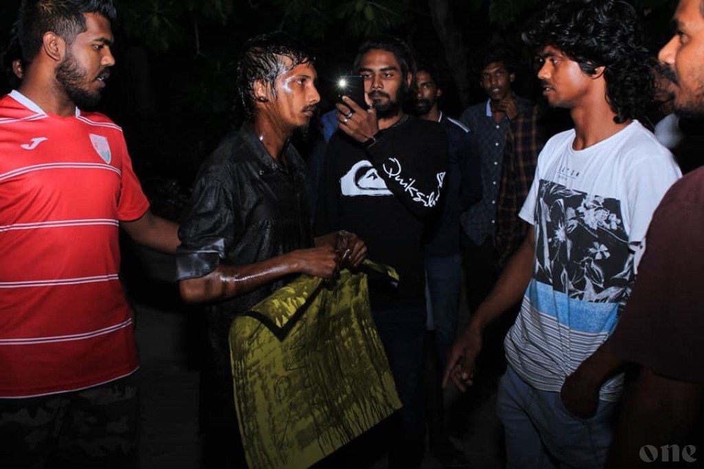 Thief covered in motor oil before handed to police