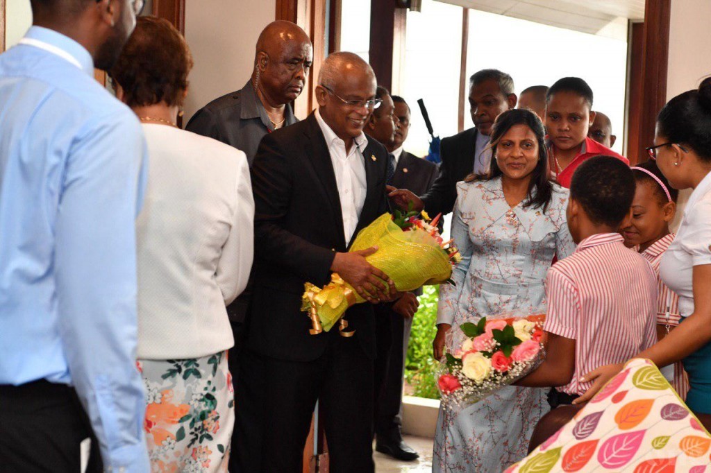 President and the First Lady arrives at Seychelles