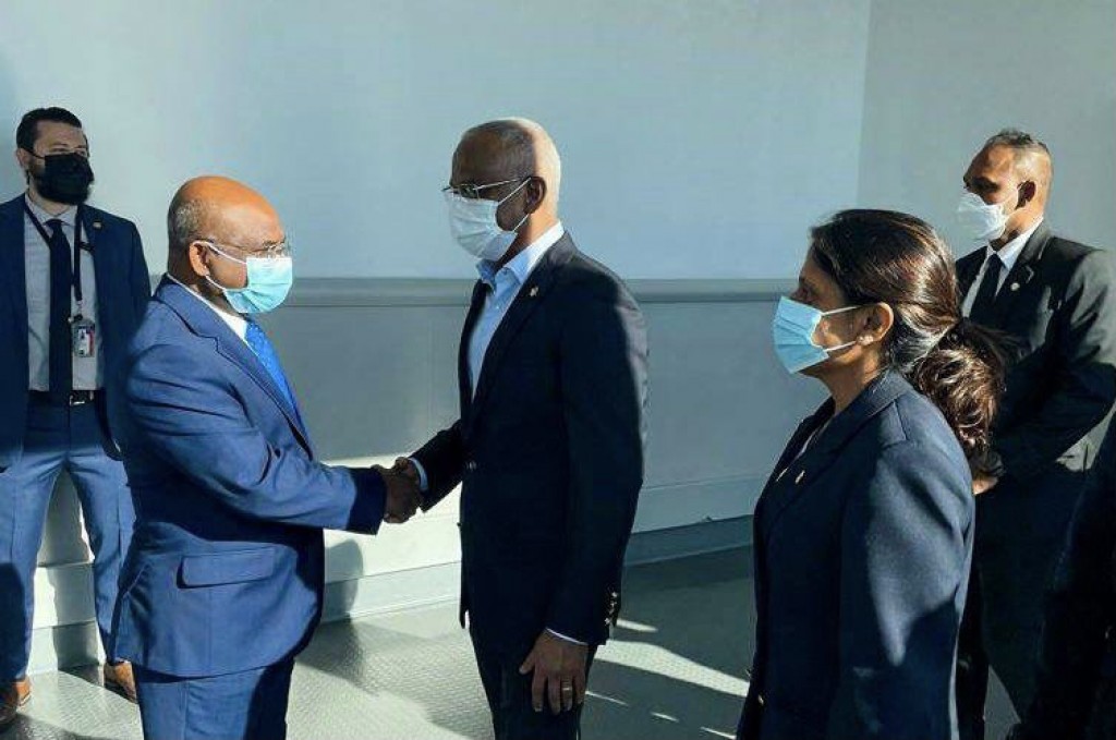 UN ge aanmu jalsaa hulhuvaidhevvaanee Shahid, America ge Raees ahffahu vaahakafulhu dhakkavaany Raajjeyge Raees