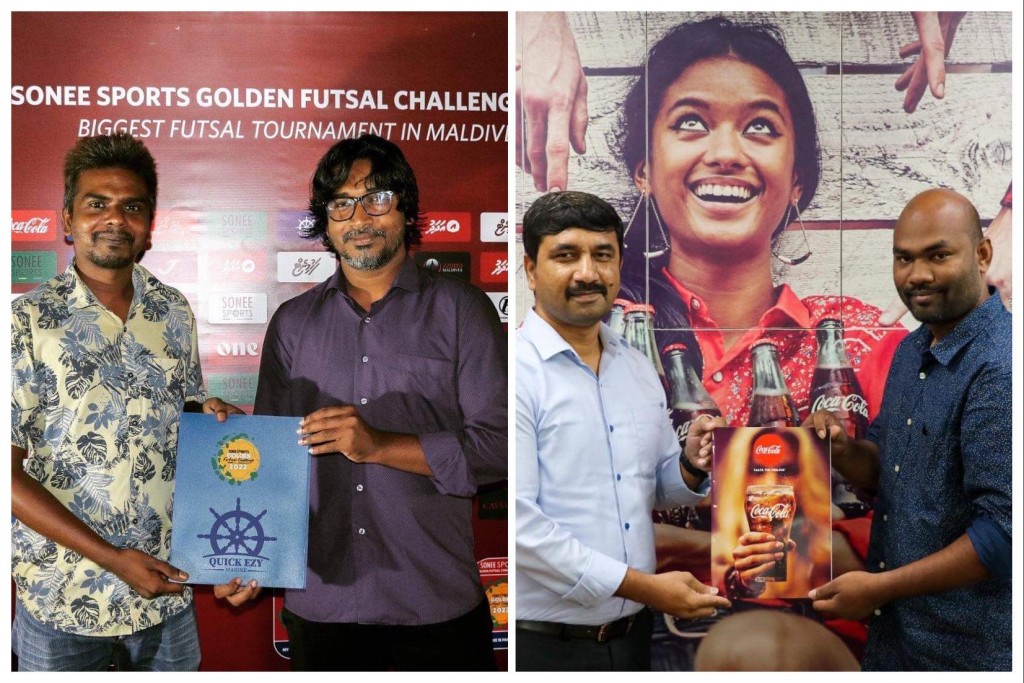 Sonee Sports Golden futsal challenge ge gold partner innah Coca Cola aai Quick Ezy Marine