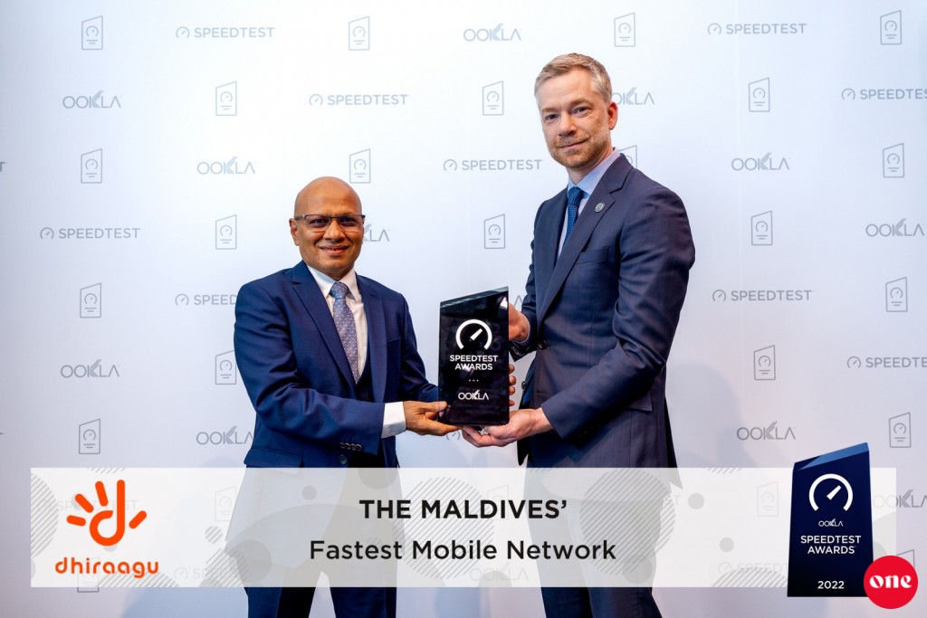 Raajjeyge enme haluvi mobile network ge award Ookla in dhiraagu aa havaalu kohfi