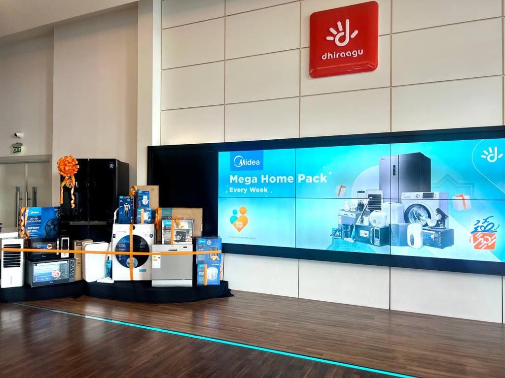 Dhiraagu bodu hadhiyaa: Konme haftha aku ''Midea'' mega home pack eh!