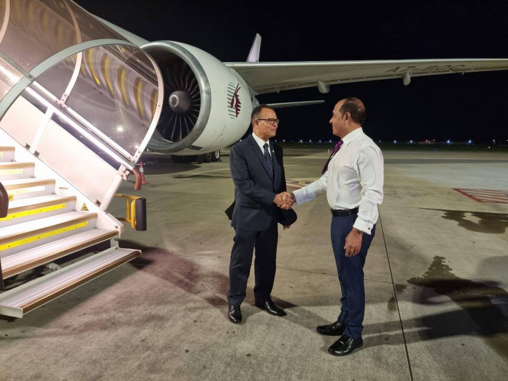 Minister Adam Shareef departs to Iran as Special Envoy to the President for Raisi's Funeral