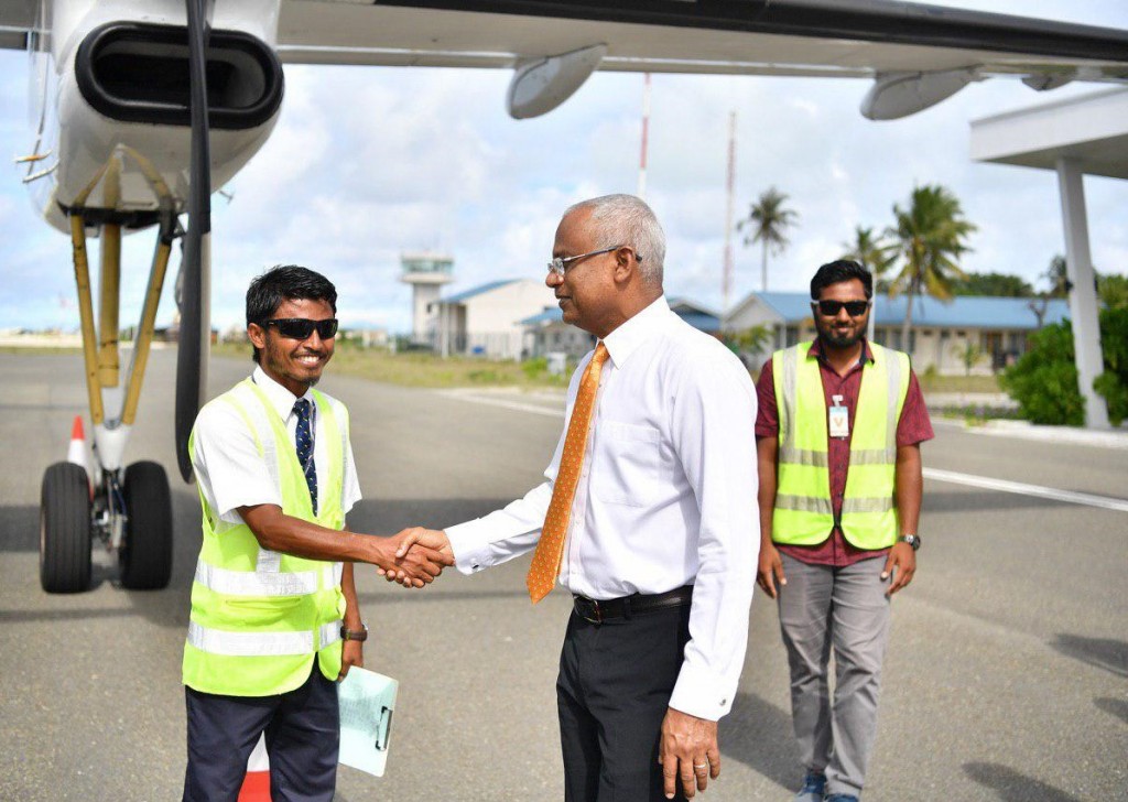 President concludes Dhaalu Atoll trip and returns to Male’