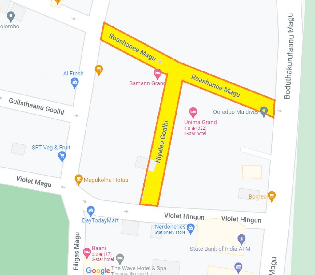 Male' ge baeh sarahahdhuthakun mirey fas gadi irah fen kan'daalanee