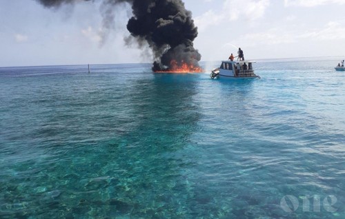 Launch traveling with six catches fire, two injured