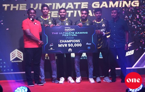 Ooredoo in beyvi Nation Gaming Festival ninmaalaifi, PUBG mubaaraathuge champion team ah 50,000 rufiyaa