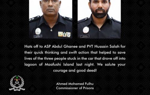 Mooodhah vehtunu car gai thibi meehun salaamaiykohdhin jalu officerunnah commissioner ge shukuru